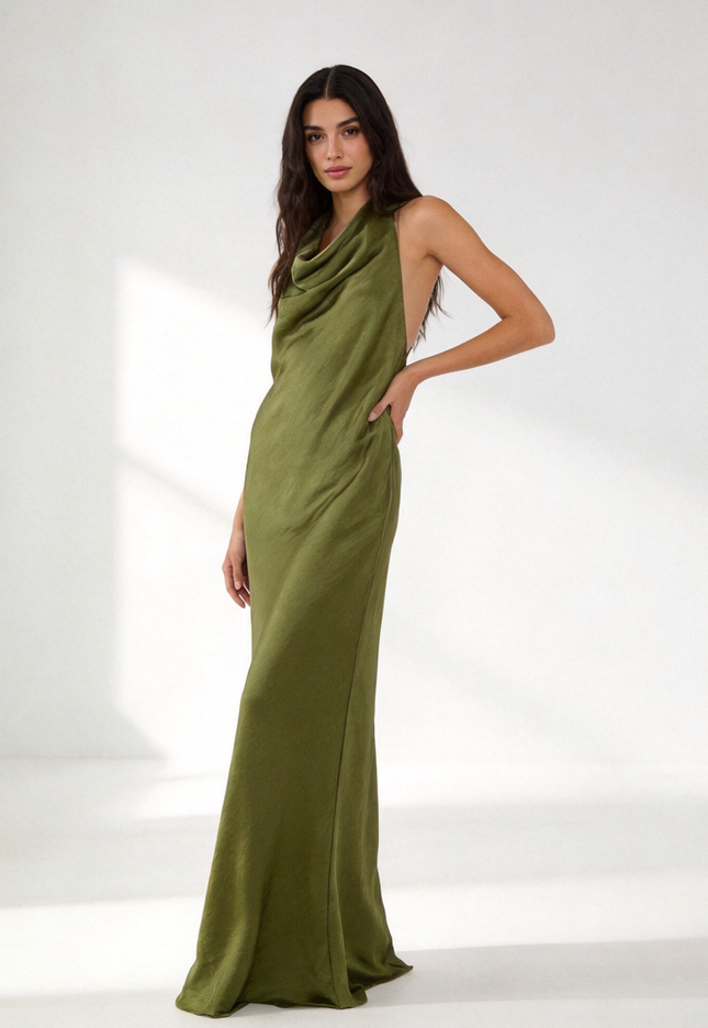 Robe dos nu satiné
