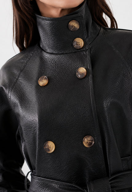 Veste mi-longue similicuir