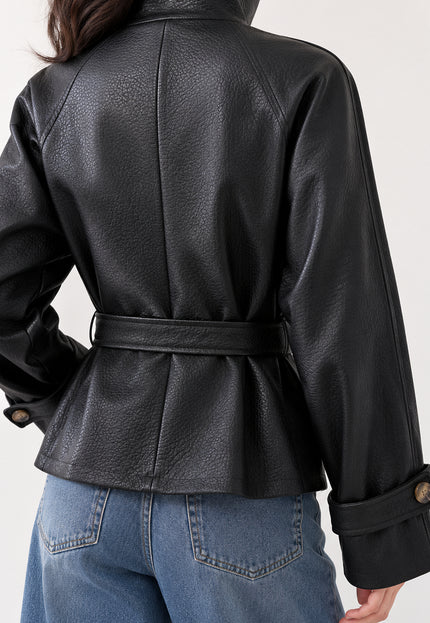 Veste mi-longue similicuir