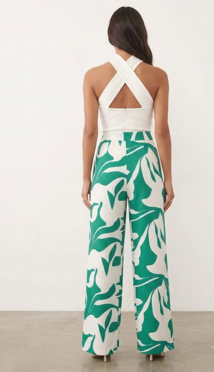 Pantalon palazzo à motif