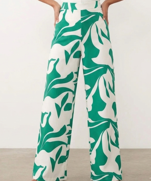 Pantalon palazzo à motif