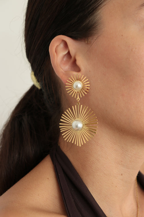 Boucles d'oreilles pendantes Soleil