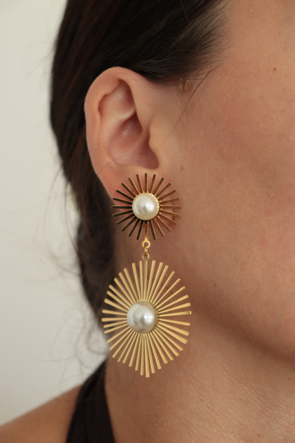 Boucles d'oreilles pendantes Soleil