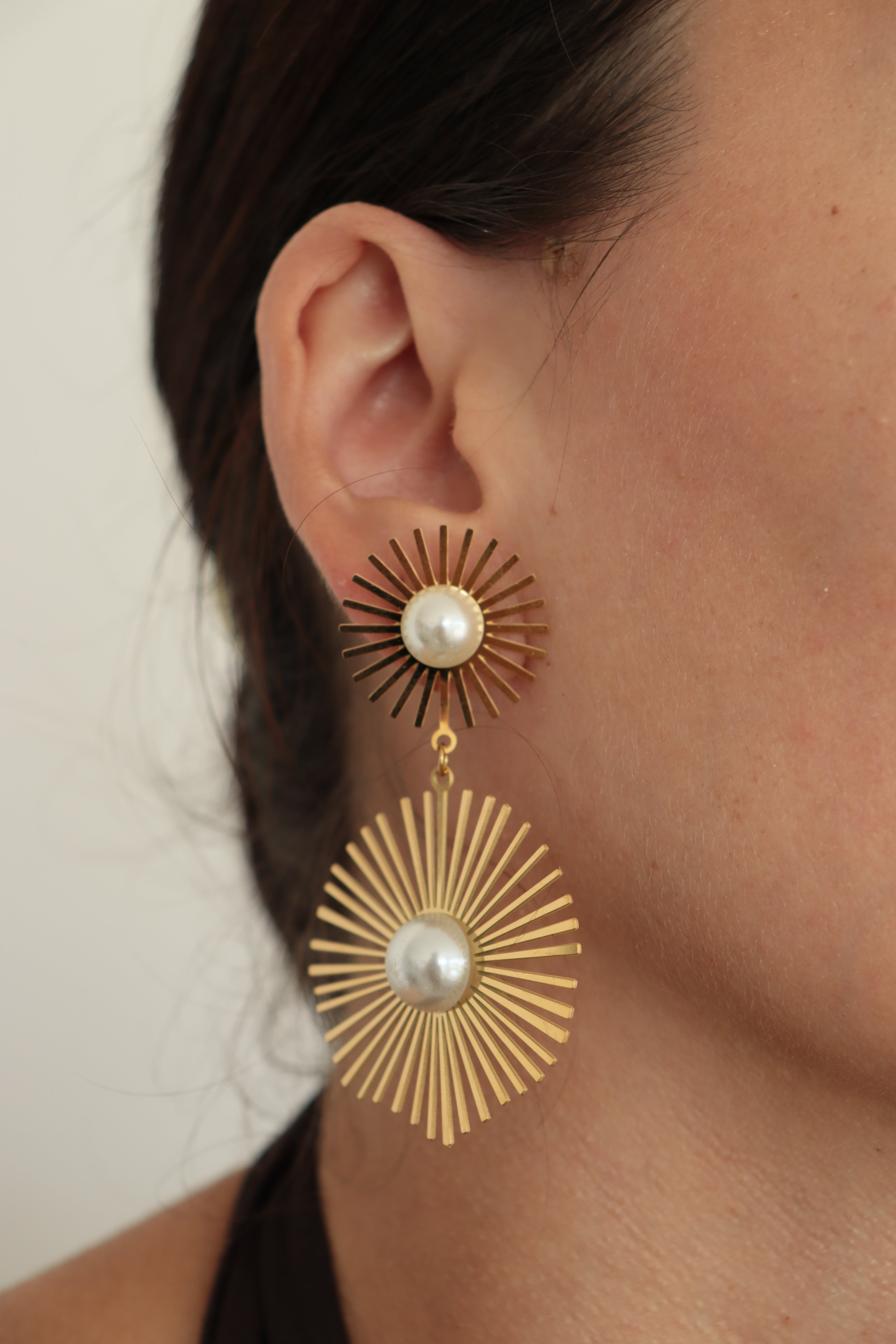 Boucles d'oreilles pendantes Soleil
